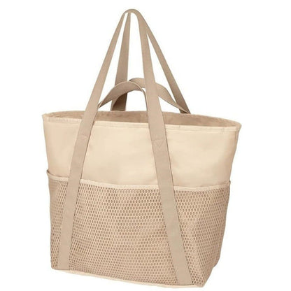 Waterproof Beach Bag for Women with Zipper Sand-Resistant Design Shoulder Strap, Beige V1188-MS-325-1525