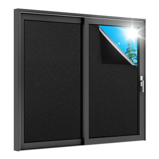 Black Frosted Window Film for Bathrooms and Offices, Self-Adhesive Opaque UV Protection Privacy Film, 45cmx5m V1188-MS-325-1535