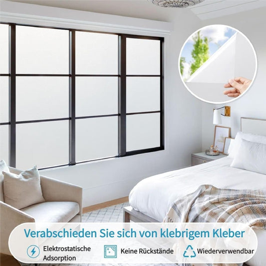 Self-Adhesive Frosted Window Film for Bathrooms and Offices, 60cmx3m, White - UV Protection Privacy Film V1188-MS-325-1537