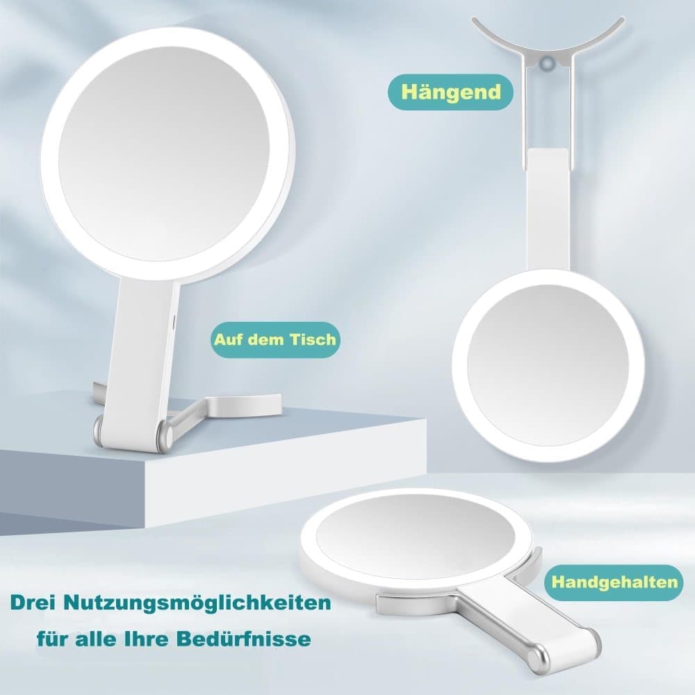 5X/1X LED Makeup Mirror with Adjustable Lighting, Double-Sided Magnifying Mirror for Makeup and Skincare V1188-MS-325-1539