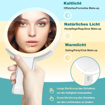 LED Makeup Mirror Double-Sided with Adjustable Light, 1x Magnifying Mirror for Skin Care, Compatible with All V1188-MS-325-1541