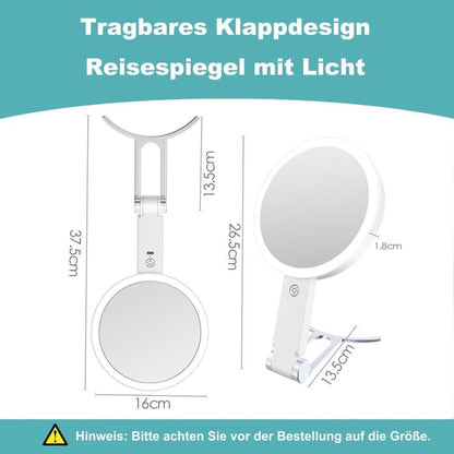 LED Makeup Mirror Double-Sided with Adjustable Light, 1x Magnifying Mirror for Skin Care, Compatible with All V1188-MS-325-1541