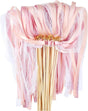 30 Pack Pink Satin & Lace Ribbon Wands for Wedding Party Decor, 30cm V1188-MS-325-1542