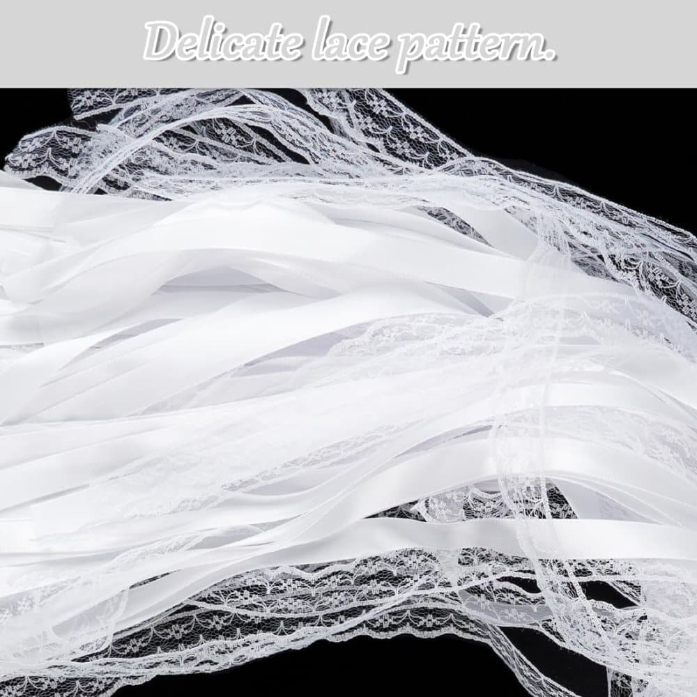 30 Pack Satin & Lace Ribbon Wands with Bells for Wedding & Party Decor, 30cm Beige V1188-MS-325-1543