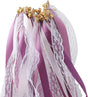 30 Pack Purple Satin & Lace Ribbon Wands with Bells for Wedding & Party Decor, 30cm V1188-MS-325-1544