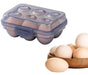 6-Compartment Egg Storage, Portable Transparent PP Material for Picnics Hiking, Compatible with Refrigerator, V1188-MS-325-1550