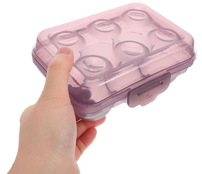 6-Compartment Egg Storage, Portable Transparent PP Material for Picnics Hiking, Compatible with Refrigerator, V1188-MS-325-1550
