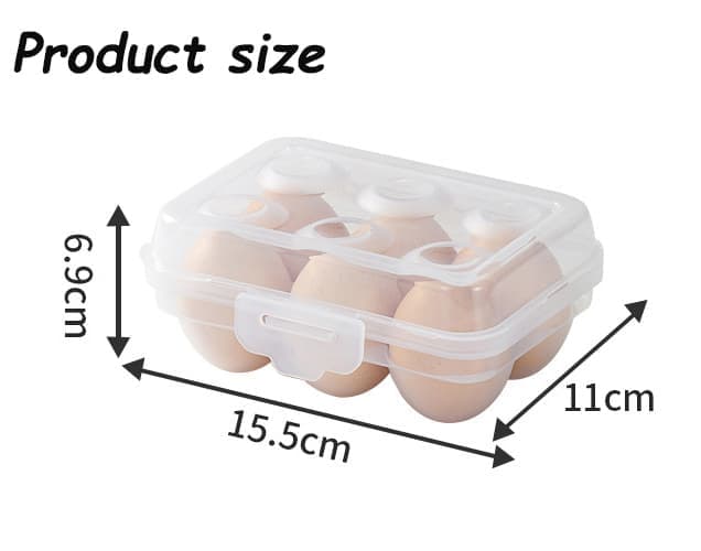 6-Compartment Egg Storage, Portable Transparent PP Material for Refrigerator Picnics Hiking, Purple V1188-MS-325-1551