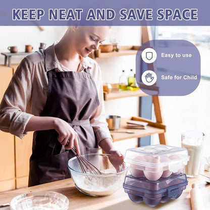 6-Compartment Egg Storage, White Portable Transparent PP Egg Holder for Refrigerator Picnics Hiking, 6 eggs V1188-MS-325-1552