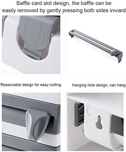 Multifunctional Foil Cutter Wall Holder for Plastic and Aluminum Foil with Kitchen Paper, 39x10x24cm, White V1188-MS-325-1555