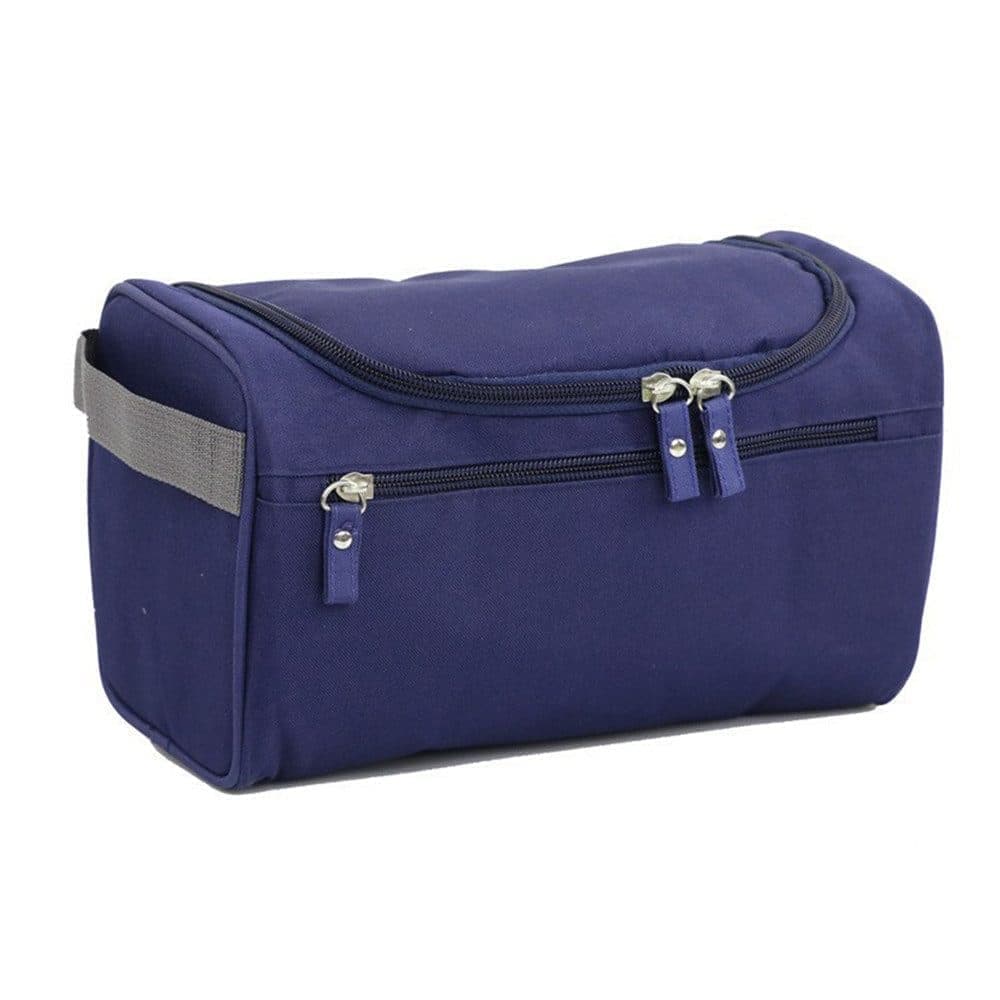Waterproof makeup bag with 3 compartments and handle, hanging toiletry bag for men and women, dark blue V1188-MS-325-1556