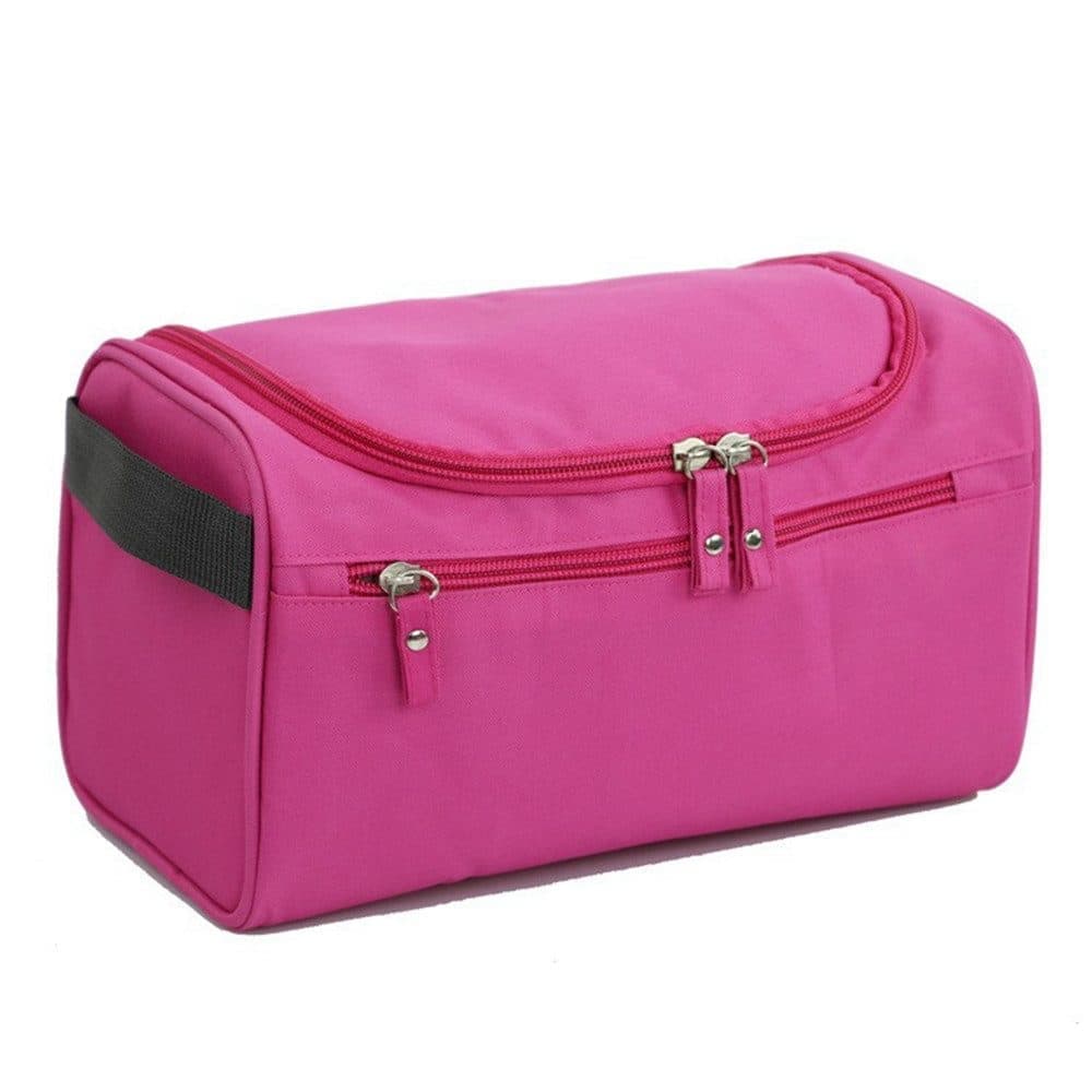 Waterproof makeup bag with 3 compartments and handle, hanging toiletry bag for men and women, red V1188-MS-325-1558