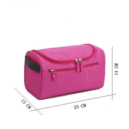Waterproof makeup bag with 3 compartments and handle, hanging toiletry bag for men and women, Black V1188-MS-325-1559