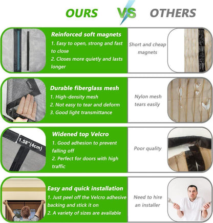 80 x 210 cm Magnetic Insect Screen Door, Automatic Closing, Durable and Scratch-Resistant, Breathable for V1188-MS-325-1571