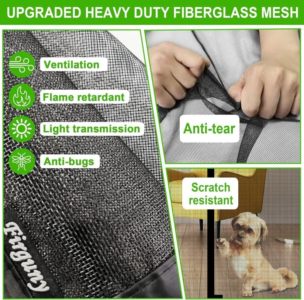Magnetic insect screen door 80x210cm, automatic closing, durable scratch-resistant, breathable quiet, for V1188-MS-325-1572