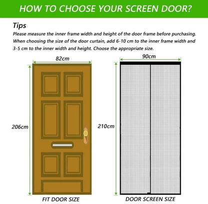 Magnetic insect screen door, automatic closing, durable and scratch-resistant, breathable for insect and V1188-MS-325-1574