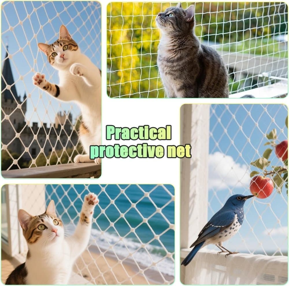 1 Pack Cat Protection Net for Balconies and Windows, Compatible with Cats, 8M x 3M V1188-MS-325-1577