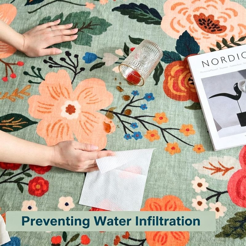Floral Doormat Non-slip Absorbent Dirt-Resistant Machine Washable for Bathroom Hallway and Kitchen, 40x60cm, V1188-MS-325-1583