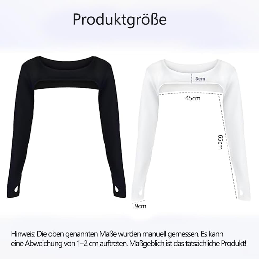 Breathable Quick-Dry Arm Warmers with Shoulder Protection and Thumb Holes, White V1188-MS-325-1593