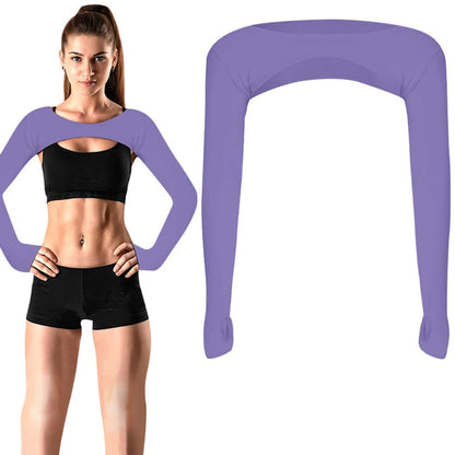 Breathable Quick-Dry Arm Warmers with Shoulder Protection and Thumb Holes, Light Purple V1188-MS-325-1595