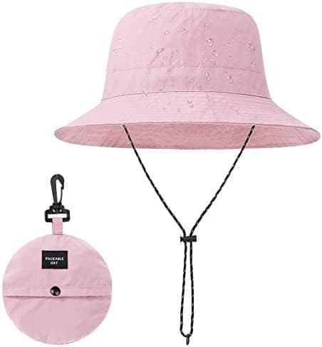 Unisex Foldable Waterproof Fisherman Hat Quick-Drying Sun Protection for Summer Outdoor, Pink V1188-MS-325-1604