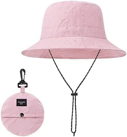Unisex Foldable Waterproof Fisherman Hat Quick-Drying Sun Protection for Summer Outdoor, Pink V1188-MS-325-1604