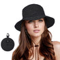 Foldable Waterproof Fisherman Hat Unisex Quick-Drying Sun Protection for Summer Outdoor, Black V1188-MS-325-1605