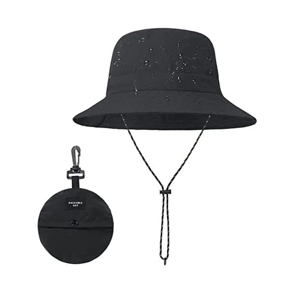 Foldable Waterproof Fisherman Hat Unisex Quick-Drying Sun Protection for Summer Outdoor, Black V1188-MS-325-1605