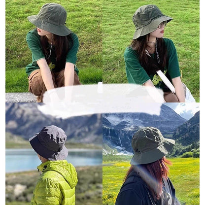Foldable Waterproof Fisherman Hat Unisex Quick-Drying Sun Protection for Summer Outdoor, Black V1188-MS-325-1605
