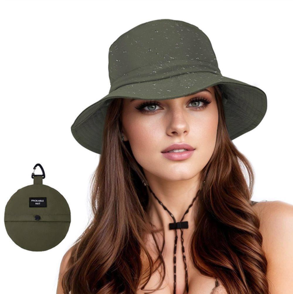 Foldable Waterproof Fisherman Hat Unisex Quick-Drying Sun Protection Summer Outdoor, Dark Green V1188-MS-325-1606
