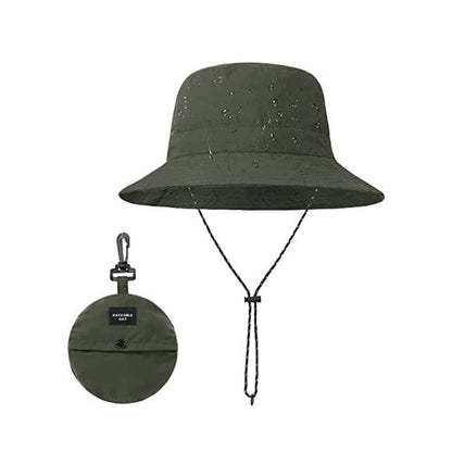 Foldable Waterproof Fisherman Hat Unisex Quick-Drying Sun Protection Summer Outdoor, Dark Green V1188-MS-325-1606