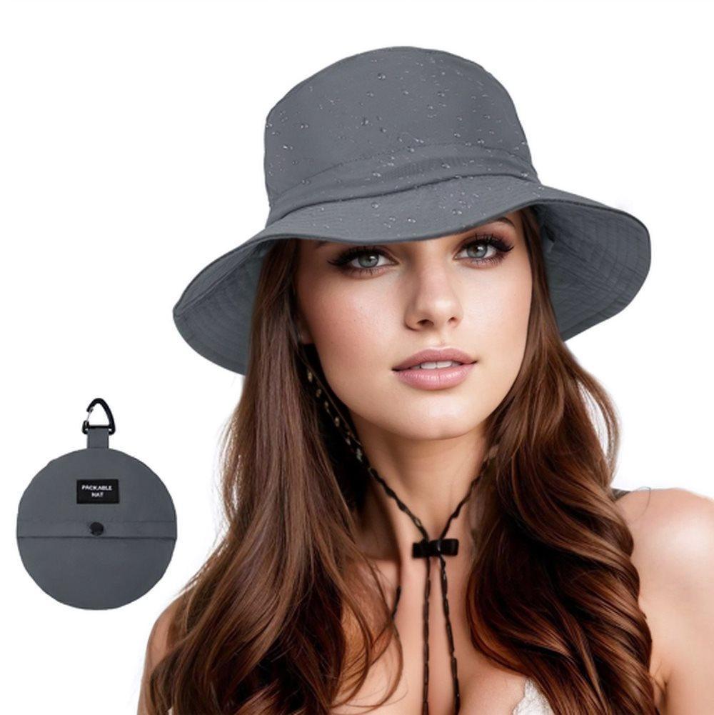 Foldable Waterproof Fisherman Hat Unisex Quick-Drying Sun Protection Summer Outdoor Hat, Dark Gray V1188-MS-325-1608
