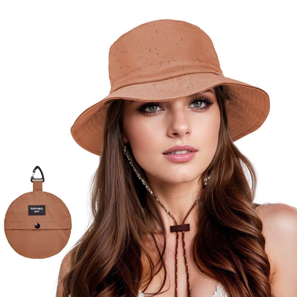 Foldable Waterproof Fisherman Hat Unisex Quick-Drying Sun Protection Summer Outdoor Hat, Dark Pink V1188-MS-325-1609