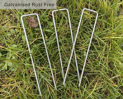 100 pcs U-shaped garden anchor pegs, 150mm, silver V1188-MS-325-1610