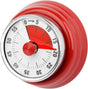60 Minute Mechanical Kitchen Timer with Magnet in Stainless Steel, 3.6 x 7.3cm, Red V1188-MS-325-1611