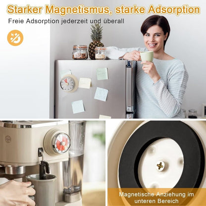 60 Minute Mechanical Kitchen Timer with Magnet, Stainless Steel Beige, 3.6 x 7.3cm V1188-MS-325-1616