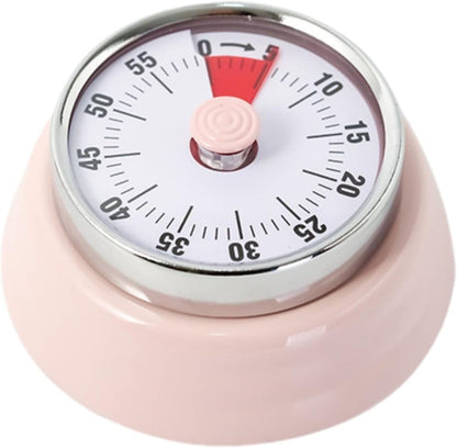 Mechanical Kitchen Timer 60 min with Magnet, Stainless Steel Pink, 3.6 x 7.3cm V1188-MS-325-1617