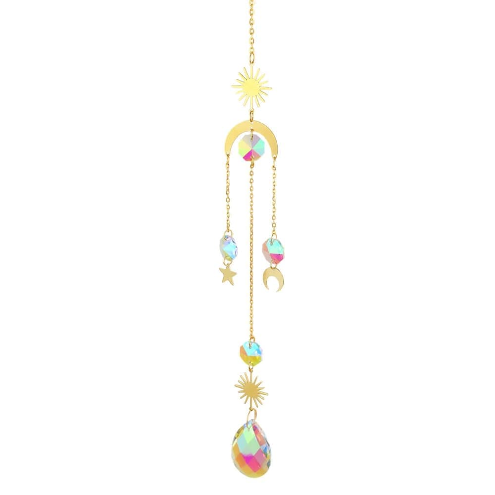 6 inches rainbow refractive prism suncatcher, with crystal decoration, , 6 inches V1188-MS-325-1619