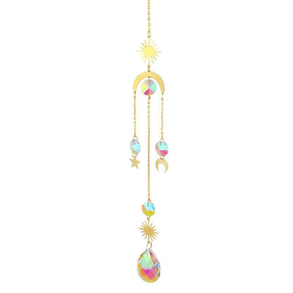 6 inches rainbow refractive prism suncatcher, with crystal decoration, , 6 inches V1188-MS-325-1619
