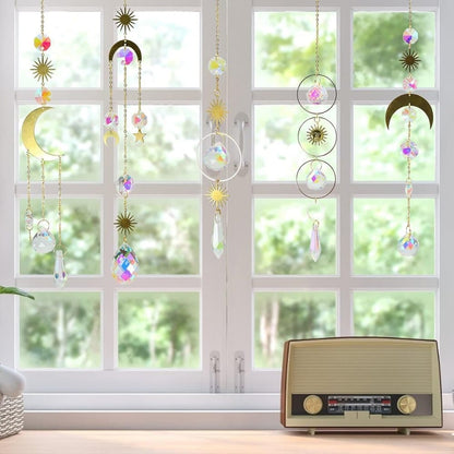 6 inches rainbow refractive prism suncatcher, crystal sun reflecting decoration, , 6 inches V1188-MS-325-1620