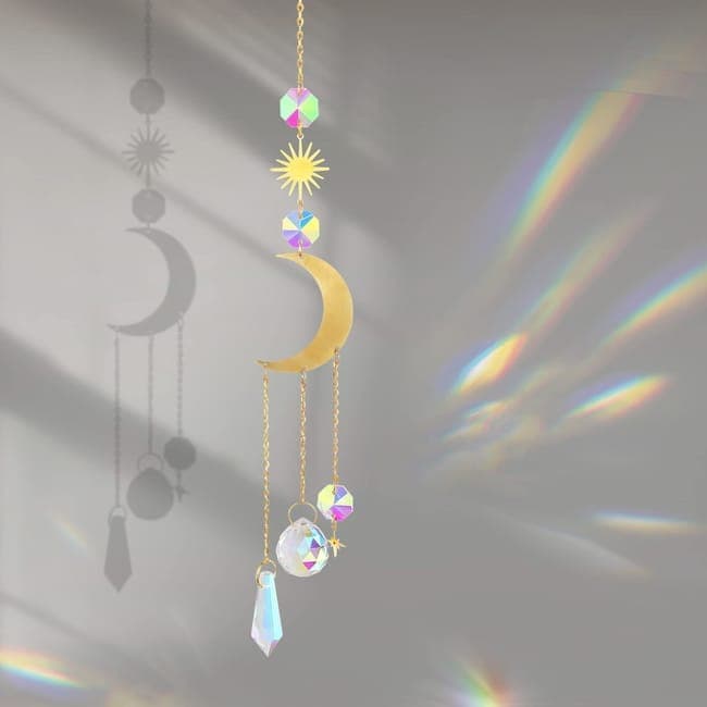 6 inches rainbow refractive prism suncatcher, crystal sun reflecting decoration, , 6 inches V1188-MS-325-1620