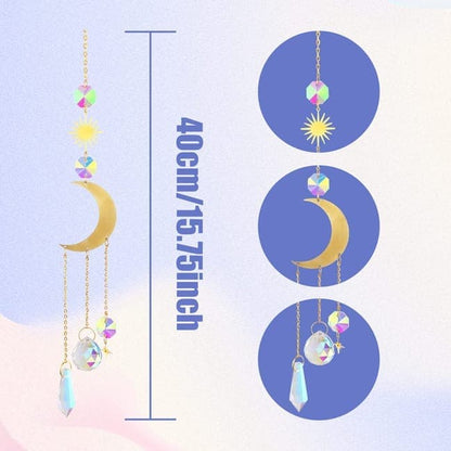 6 inches rainbow refractive prism suncatcher, crystal sun reflecting decoration, , 6 inches V1188-MS-325-1620