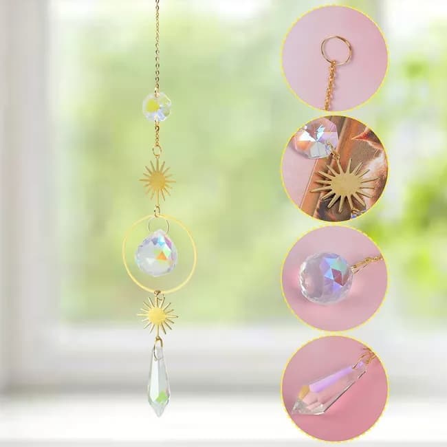 6 inches rainbow refractive prism suncatcher crystal decoration, 15 cm V1188-MS-325-1621