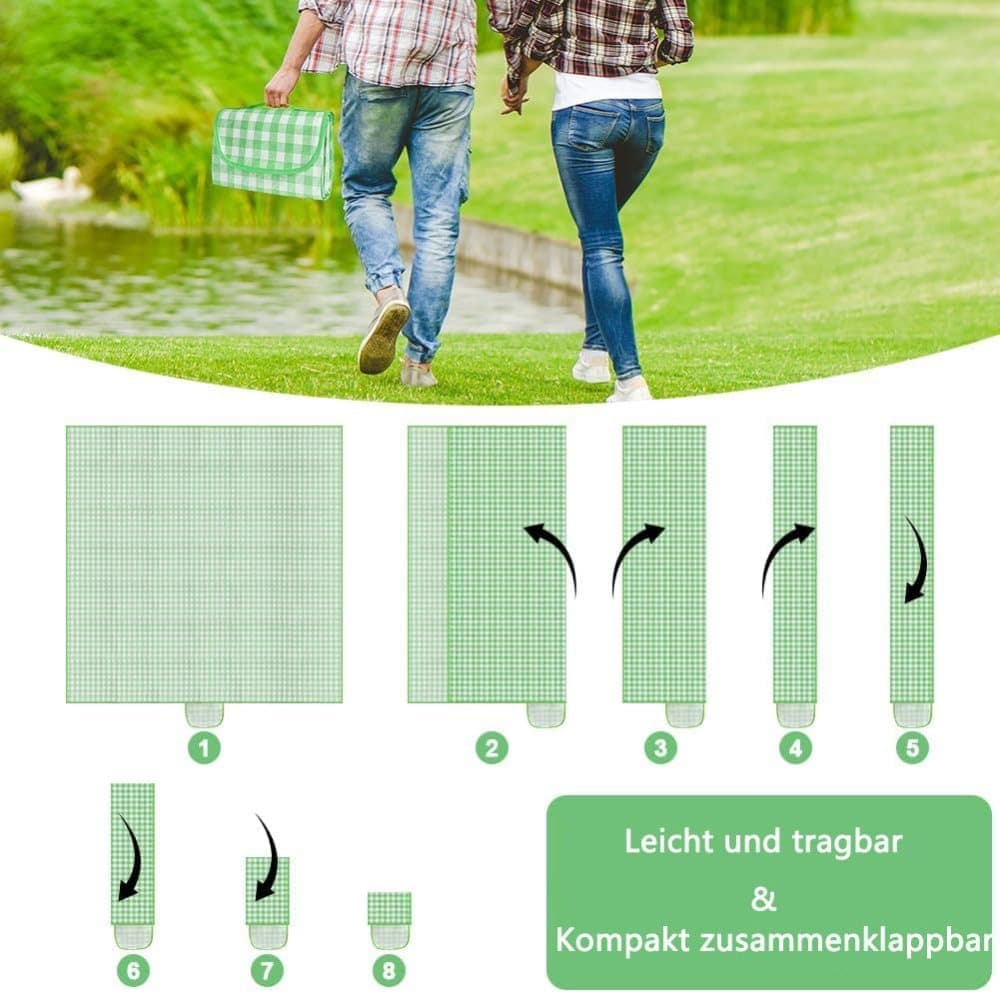 Waterproof Picnic Mat Foldable with Carrying Handle for Camping Beach Park Outdoor Activities, 150x200cm, V1188-MS-325-1627