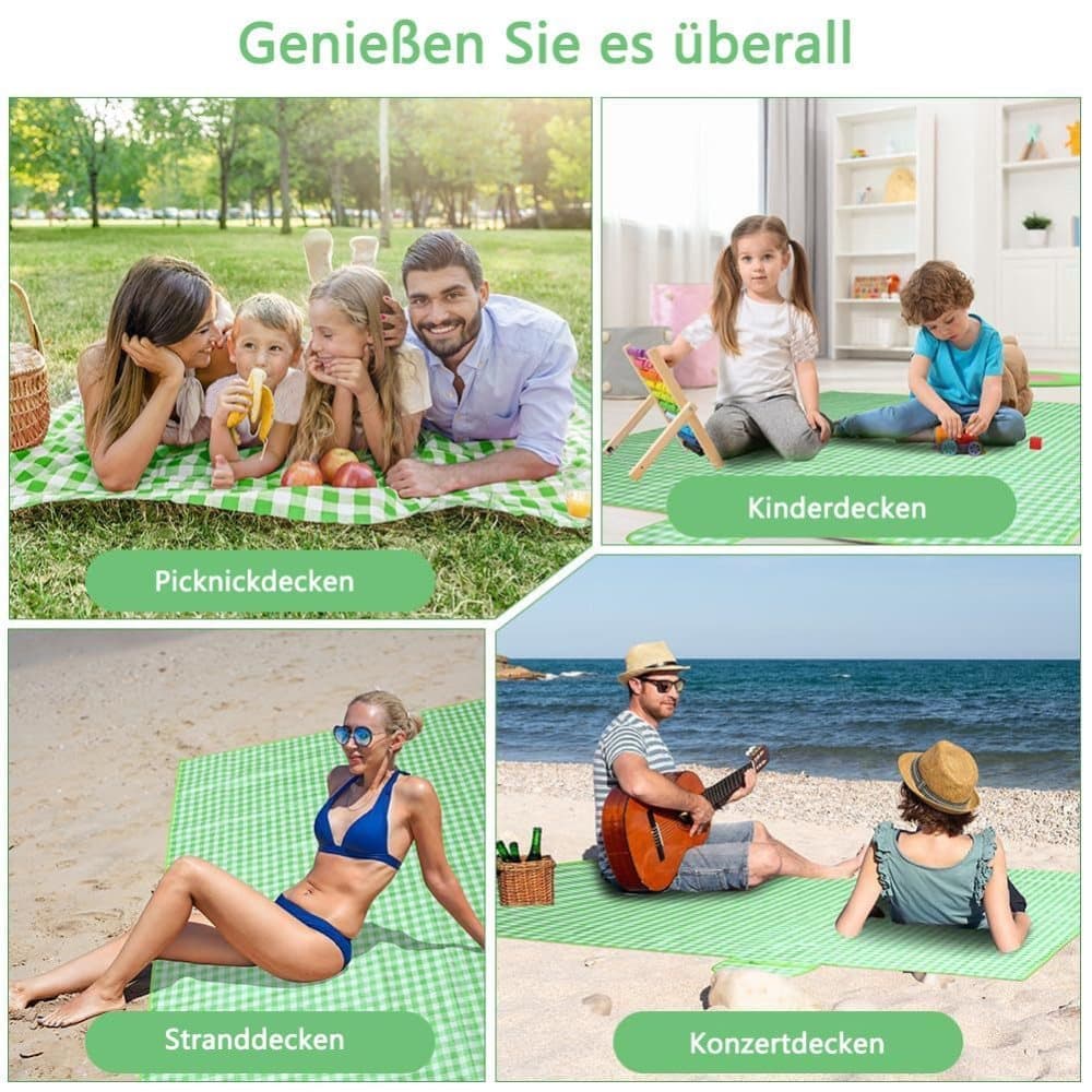 Waterproof Picnic Mat Foldable with Carrying Handle for Camping Beach Park Outdoor Activities, 150x200cm, V1188-MS-325-1627