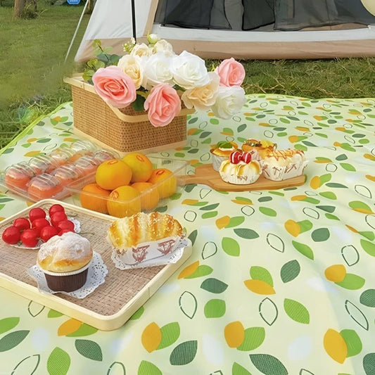 Waterproof Picnic Mat 150x200cm, Dark Green, Foldable with Carrying Handle, Durable for Camping Beach Park V1188-MS-325-1628