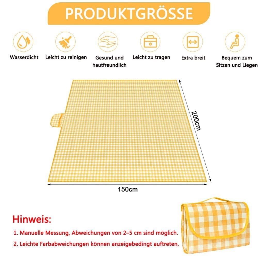 2-Pack Waterproof Picnic Mat Foldable with Carrying Handle for Camping Beach Park Outdoor Activities, V1188-MS-325-1629