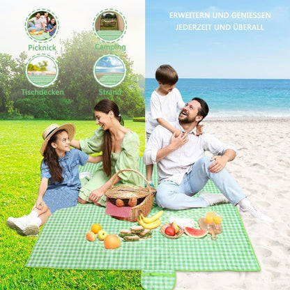 Waterproof Picnic Mat Foldable with Carrying Handle, Durable for Camping Beach Park Outdoor, 100x150cm, Green V1188-MS-325-1631