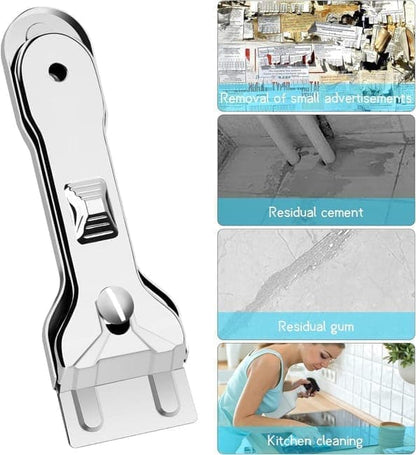 Glass scraper with 5 replaceable blades for effective cleaning, compatible with glass hobs V1188-MS-325-1634