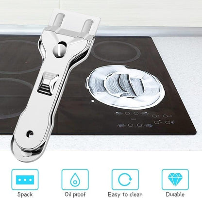 Glass scraper with 5 replaceable blades for effective cleaning, compatible with glass hobs V1188-MS-325-1634